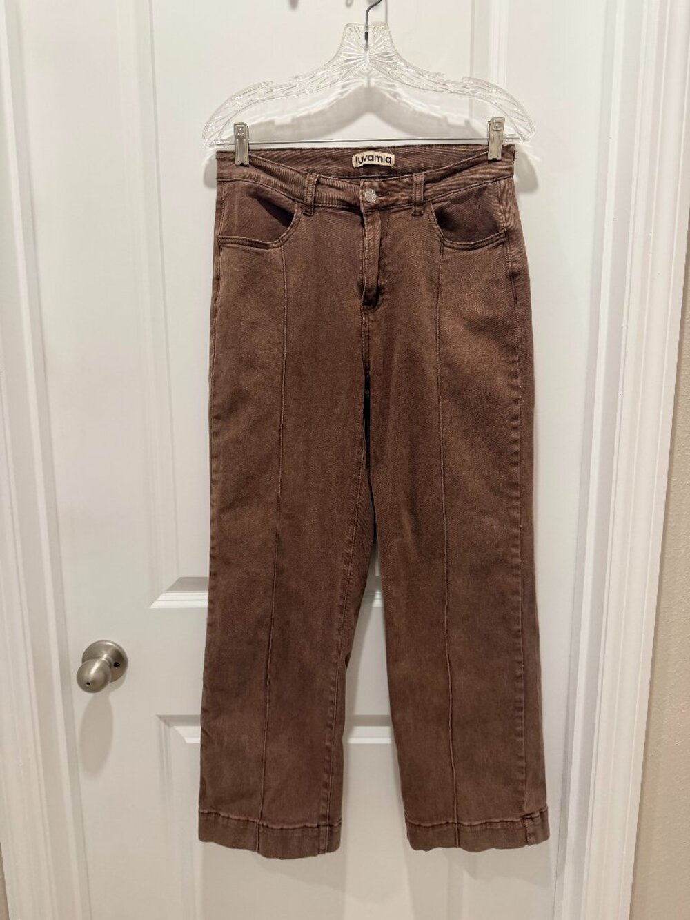 Luvamia Brown High Rise Wide Leg Jeans Size Medium